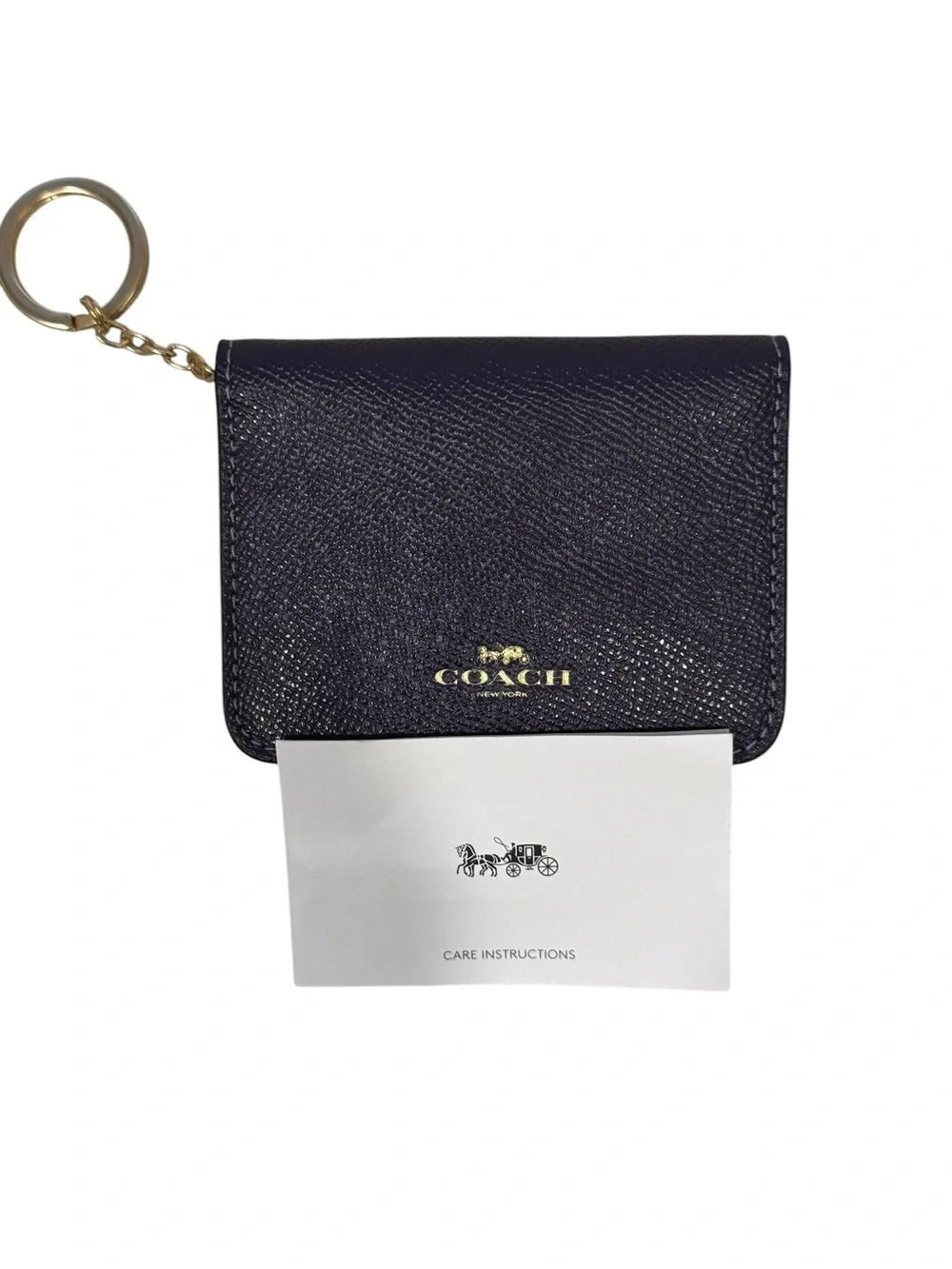 Coach Purple Card Case with Key Ring NWOT